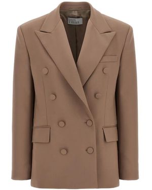 GIUSEPPE DI MORABITO Double-Breasted Virgin Wool Blazer - Brown