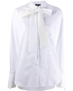 Jejia Blusa con lazo en el cuello - Blanco