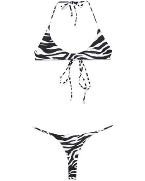 The Attico Der Attico Zebra Print Bikini - Weiß