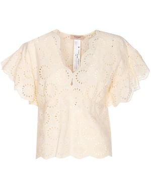 Twinset Broderie-Anglaise Blouse - White