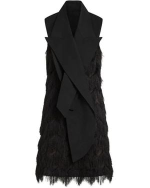 KARL LAGERFELD Robe Courte À Franges - Black