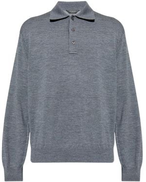 Balenciaga Polo-Pullover Aus Wolle - Grau