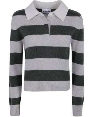 Kujten Royde Striped Cashmere Jumper - Grey