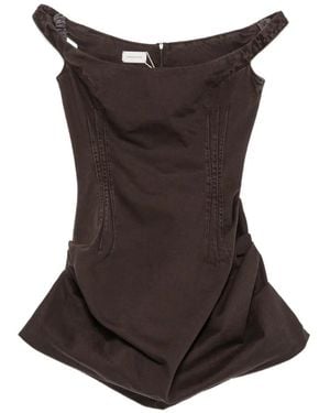 Magda Butrym Off-Shoulder Mini Dress - Brown