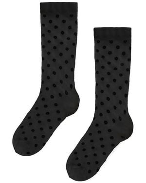 Wolford Daisy Floral-Pattern Socks - Black