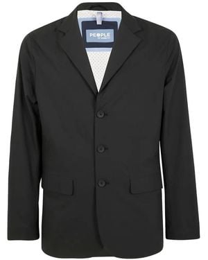 People Of Shibuya Travel Buttoned Blazer - Black