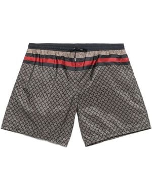 Gucci Web Stripe-Detail Swim Shorts - Grey