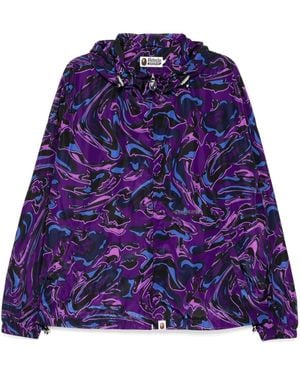 A Bathing Ape カモフラージュ フーデッドジャケット - パープル