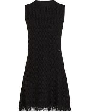 Karl Lagerfeld フリンジヘム ドレス - ブラック