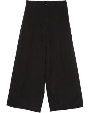 SOH Button-Fastening Palazzo Trousers - Black