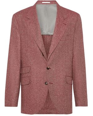 Brunello Cucinelli ヘリンボーン ジャケット - ピンク