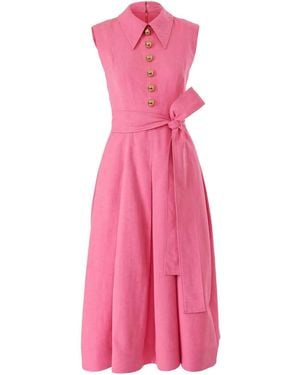 Carolina Herrera Belted Midi Dress - Pink