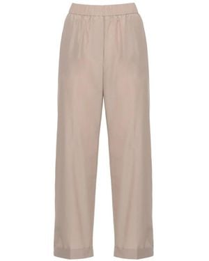 Peserico Elasticated-Waist Cropped Pants - White