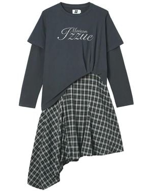 Izzue Layered Asymmetric Dress - Blue
