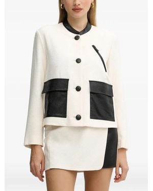 ARMANI EXCHANGE Veste Ajustée Boutonnée À Poches À Rabat - White