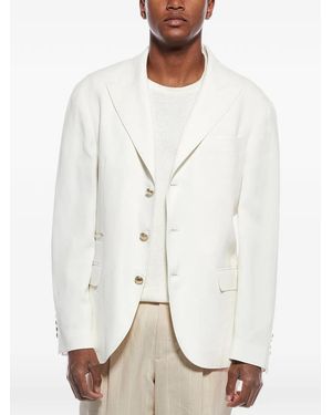 Brunello Cucinelli Single-Breasted Tailored Blazer - White