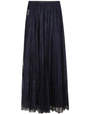 Alberta Ferretti Lace Pleated Skirt - Blue