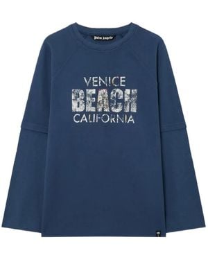 Palm Angels Cali Vibes T-Shirt Im Layering-Look - Blau
