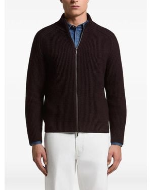 Peserico Cardigan Mit Waffelstrick-Muster - Schwarz