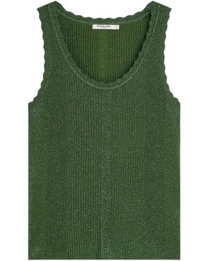 Scotch & Soda Scalloped-Edge Ribbed-Knit Top - Green
