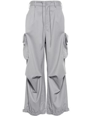 Y-3 Logo-Print Cargo Pants - Gray