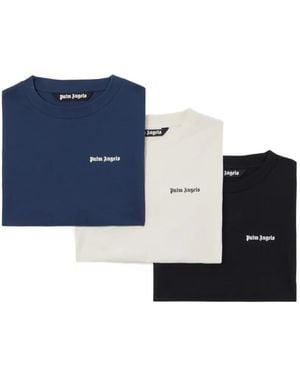 Palm Angels Lot De Trois T-Shirts À Logo - Blue
