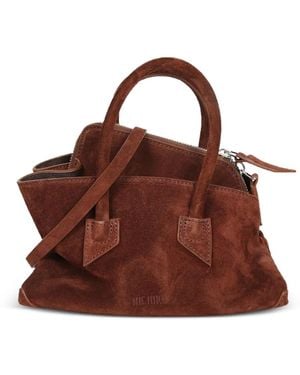 The Attico Mini La Passeggiata Suede Handbag - Brown