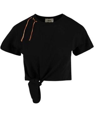 Akep Cropped-T-Shirt Mit Logo - Schwarz