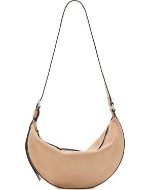 AllSaints Bolso de hombro Half Moon de ante - Blanco