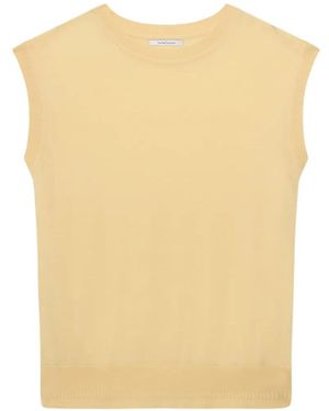 Another Tomorrow Featherweight Sheer Top - Natural