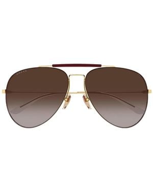 Gucci Gradient Pilot-Frame Sunglasses - Brown