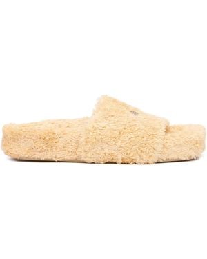 MM6 by Maison Margiela Textured Flat Sandals - Natural
