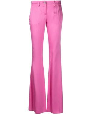 Philipp Plein Flared Satin Trousers - Pink