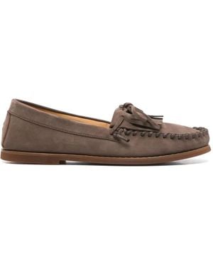 Henderson Tassia Fringed Nubuck Loafers - Brown