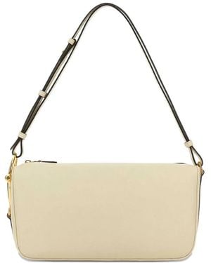 Gucci Medium Half-Horsebit Leather Shoulder Bag - Natural