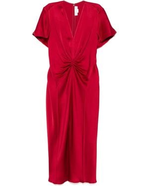 Victoria Beckham Midikleid mit Raffungen - Rot