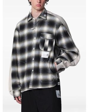 Maison Mihara Yasuhiro Check-Pattern Paneled Jacket - Gray