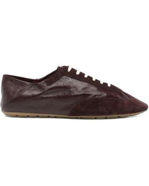 Saint Laurent Lewis Suede-Panelled Leather Sneakers - Brown