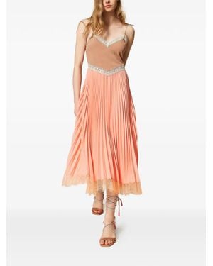 Twinset X Myfo Pleated Dress - White
