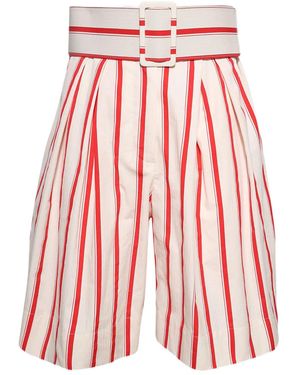 Rosie Assoulin Gestreifte Shorts mit Gürtel - Rot