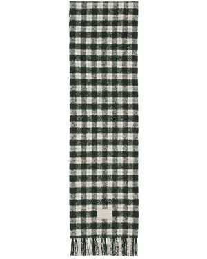 Acne Studios Checked Fringed Scarf - Green