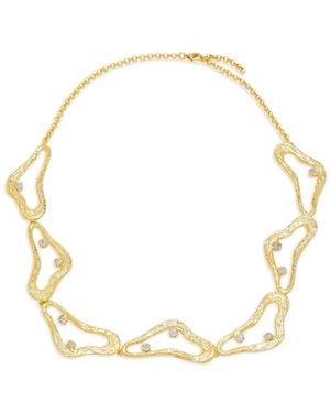 LYNYER Celestial Whispers Textured Embellished Necklace - Metallic