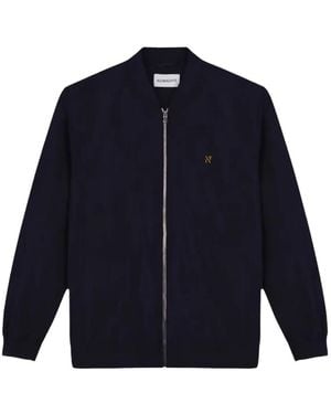 NOWADAYS Logo-Embroidered Zip-Up Bomber Jacket - Blue