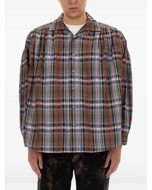 A.I.E. Checked Cotton Shirt - Grey