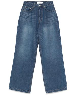 Low Classic Jeans A Gamba Ampia - Blu
