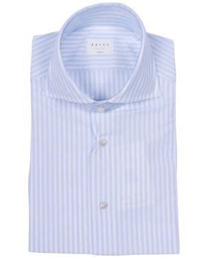Xacus Active Button-Down Striped Shirt - Blue