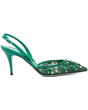 Rene Caovilla 80Mm Cinderella Pumps - Green