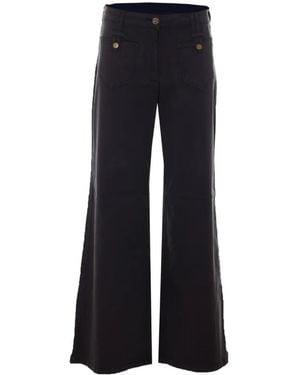 Liu Jo Patch-Pocket Wide-Leg Jeans - Blue