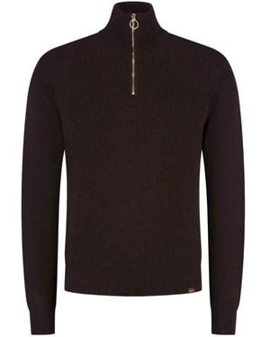 Paul & Shark Ribbed-Knit Quarter-Zip Jumper - Black