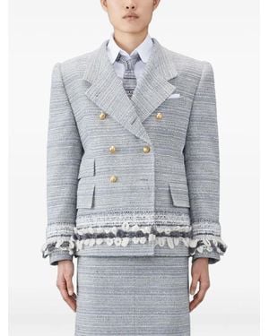 Thom Browne Giacca Con Spalle Scoperte - Blu